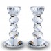 Pair 2 Crystal Cut Pillar Candle Holders Wedding Centerpieces Home Decor   382541890274